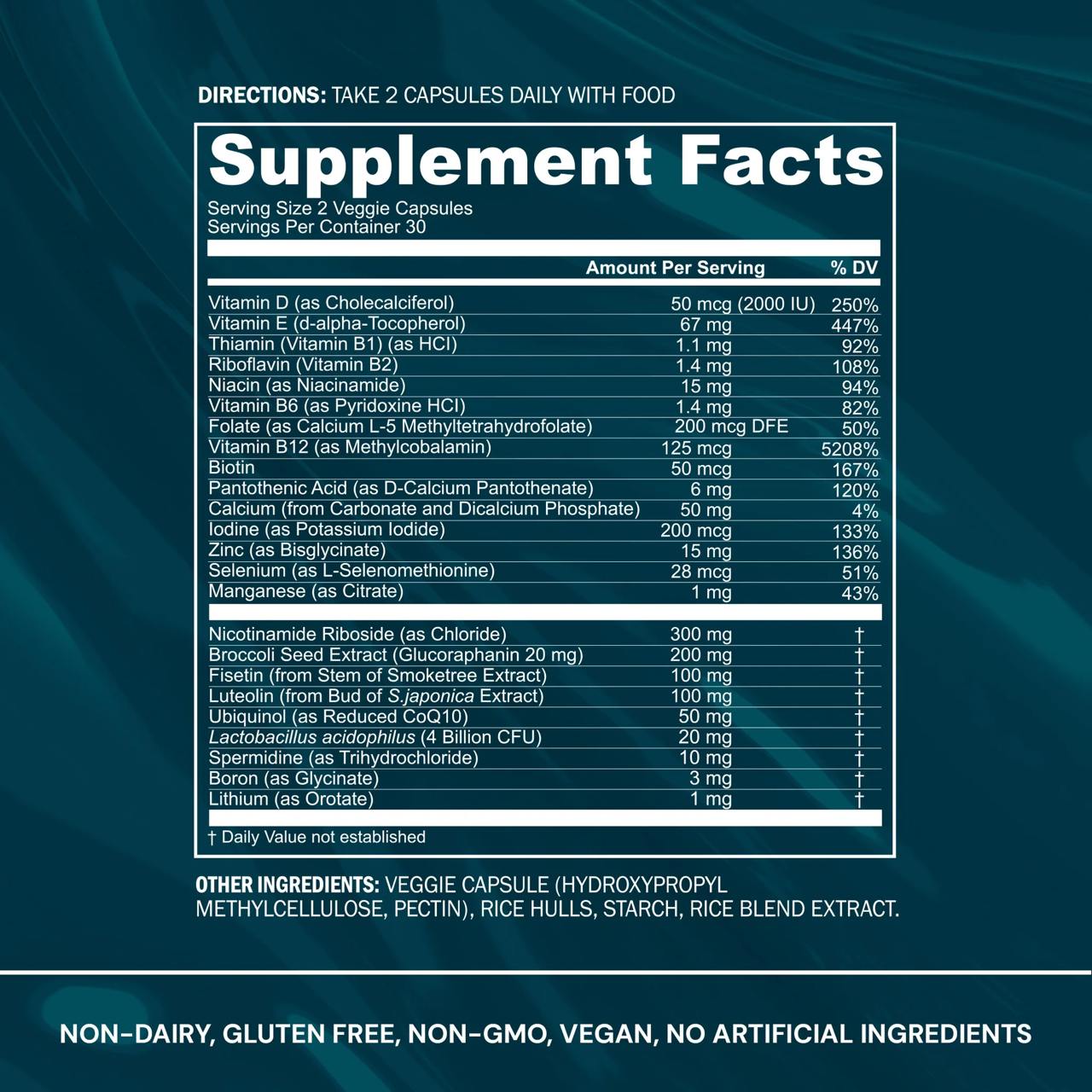 Essential Capsules supplement facts label
